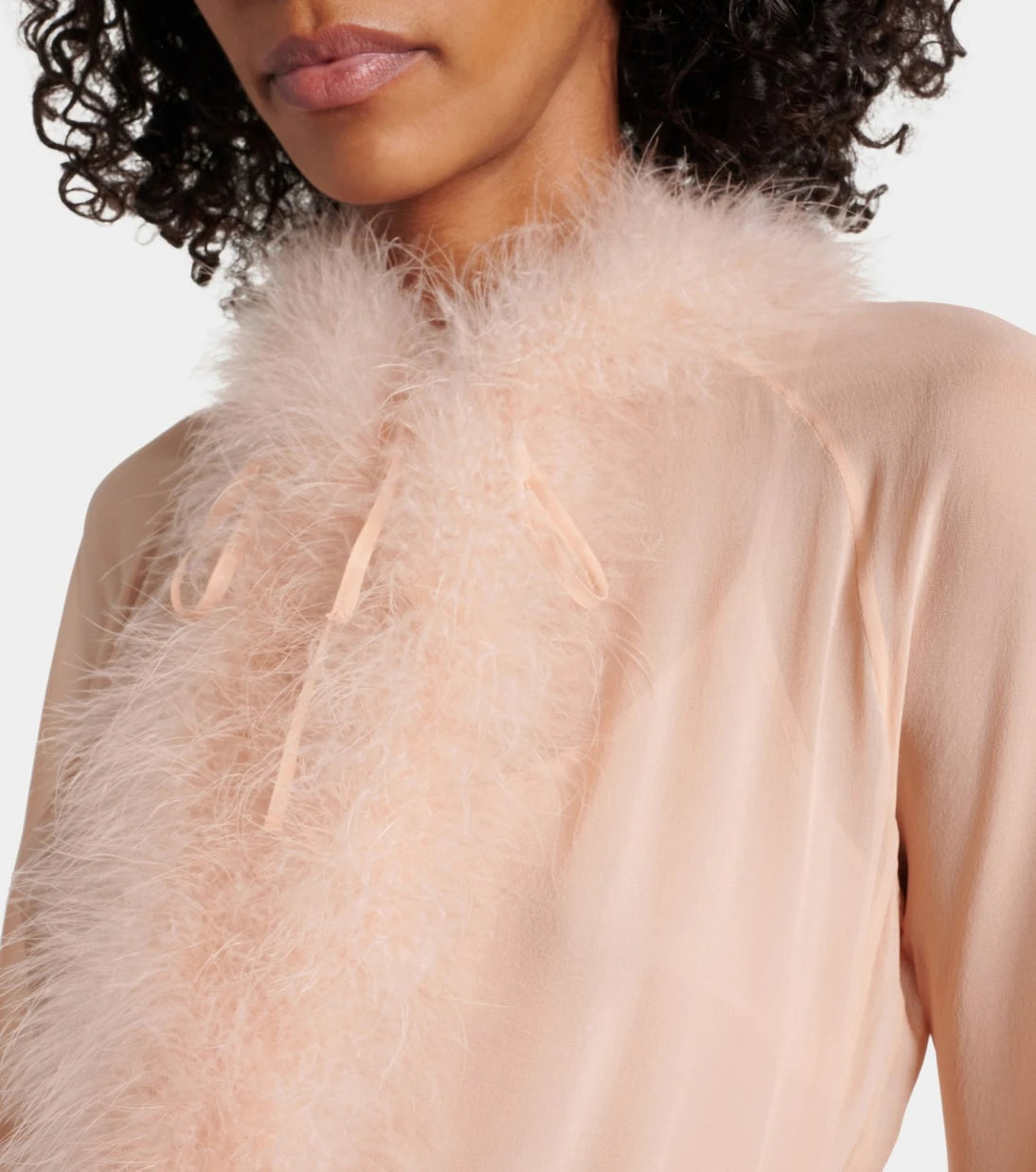 Blumarine - Georg feather-trimmed midi dress