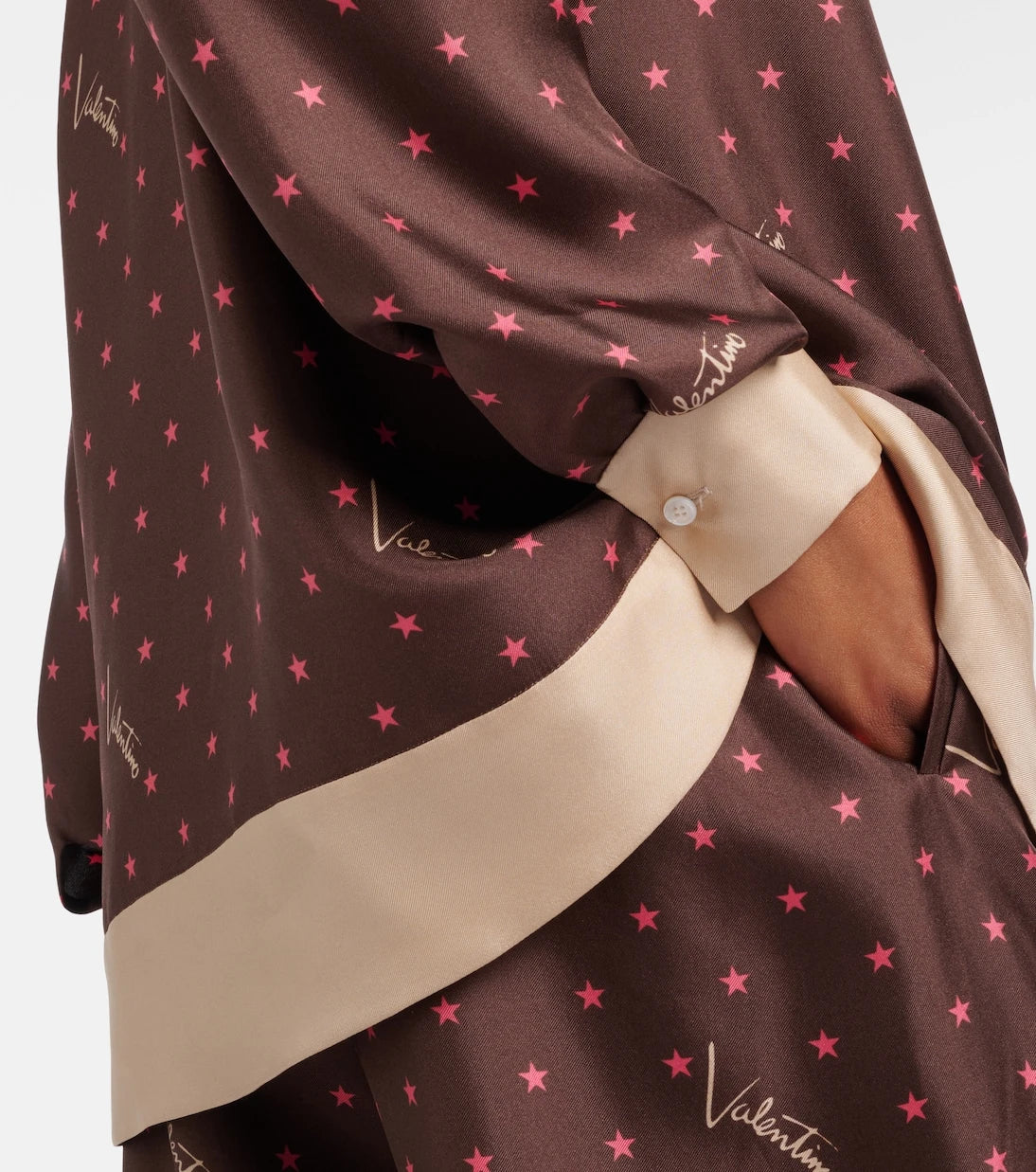 Valentino - Printed silk twill pajama shirt