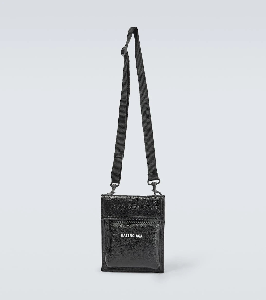 Balenciaga - Explorer leather pouch with strap
