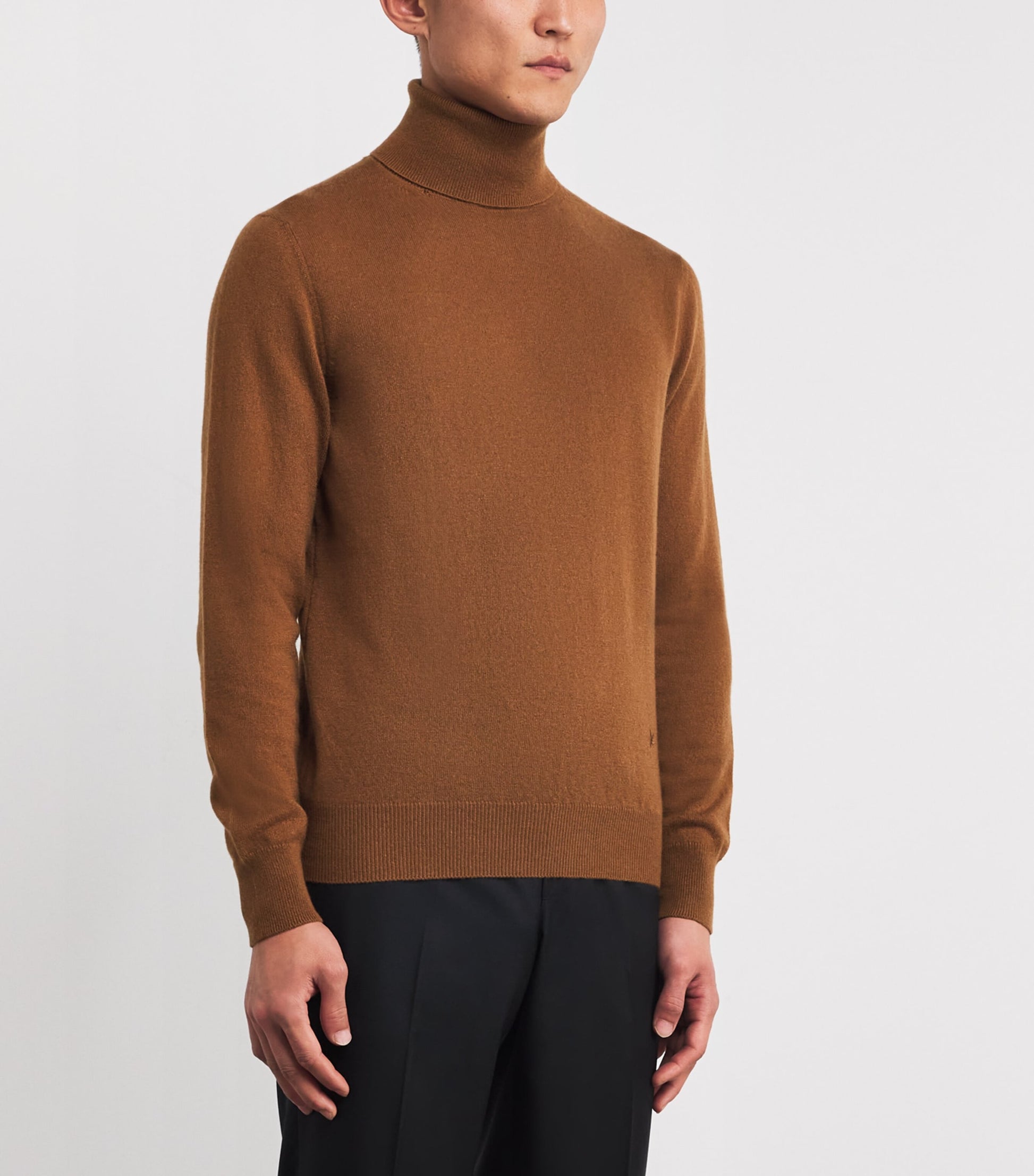 Brown Cashmere Rollneck Sweater