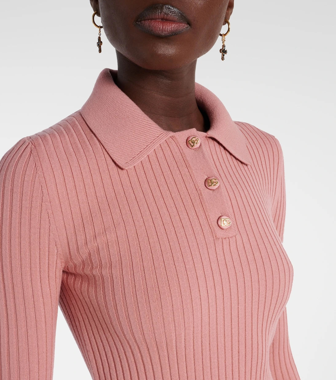 Dolce&Gabbana - Ribbed-knit wool-blend polo sweater