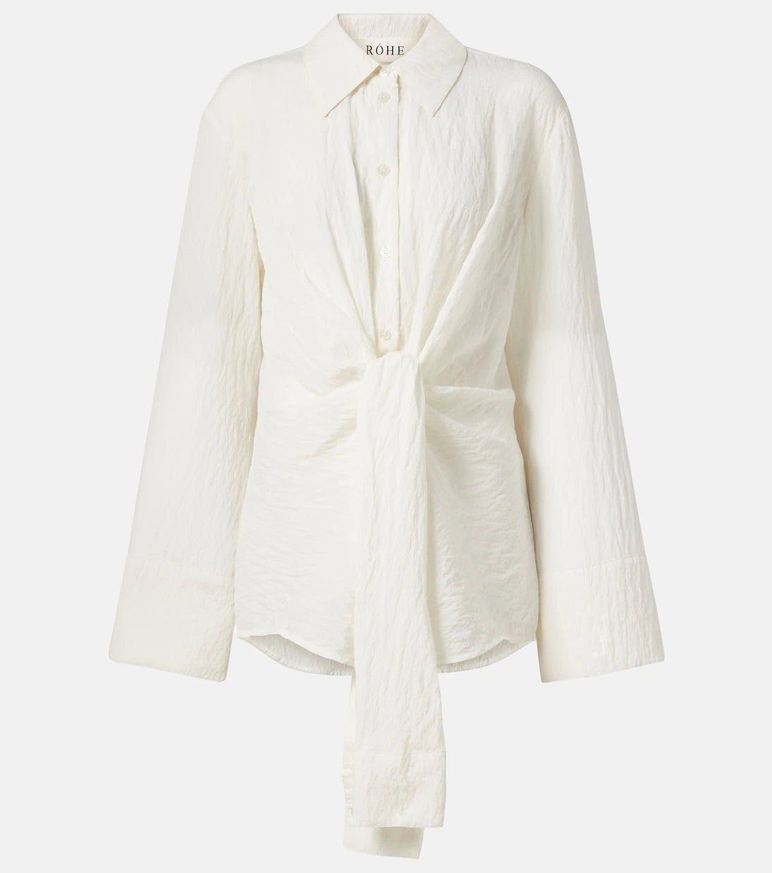Róhe - Knot-detail silk-blend shirt