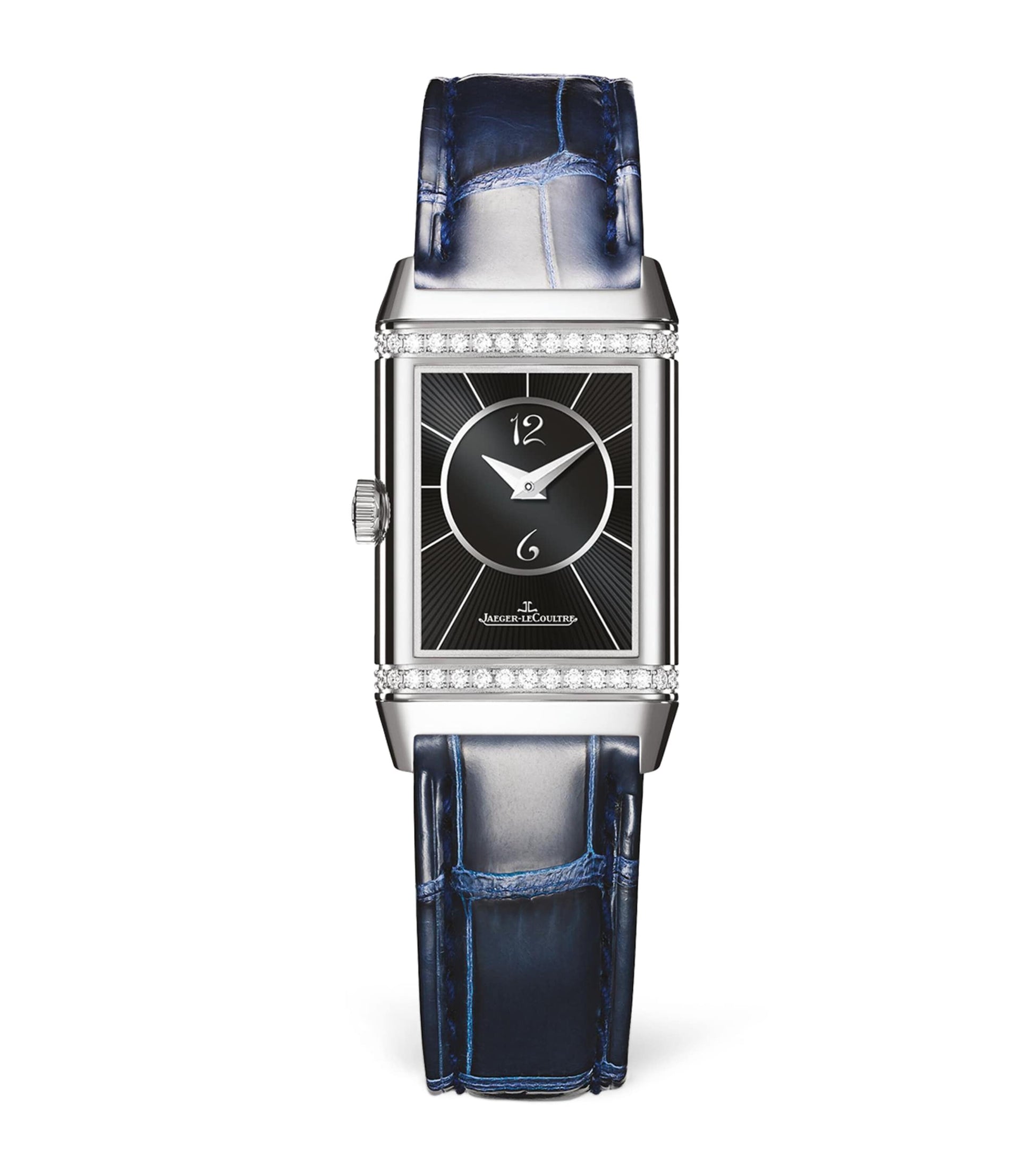Jaeger-LeCoultre Small Stainless Steel and Diamond Reverso Classic Duetto Watch 21mm