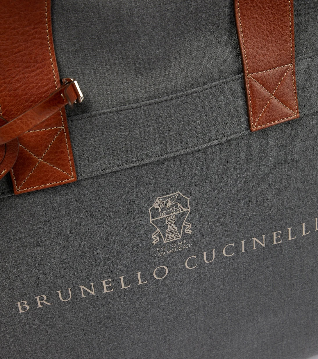 Brunello Cucinelli - Leather-trimmed canvas garment bag