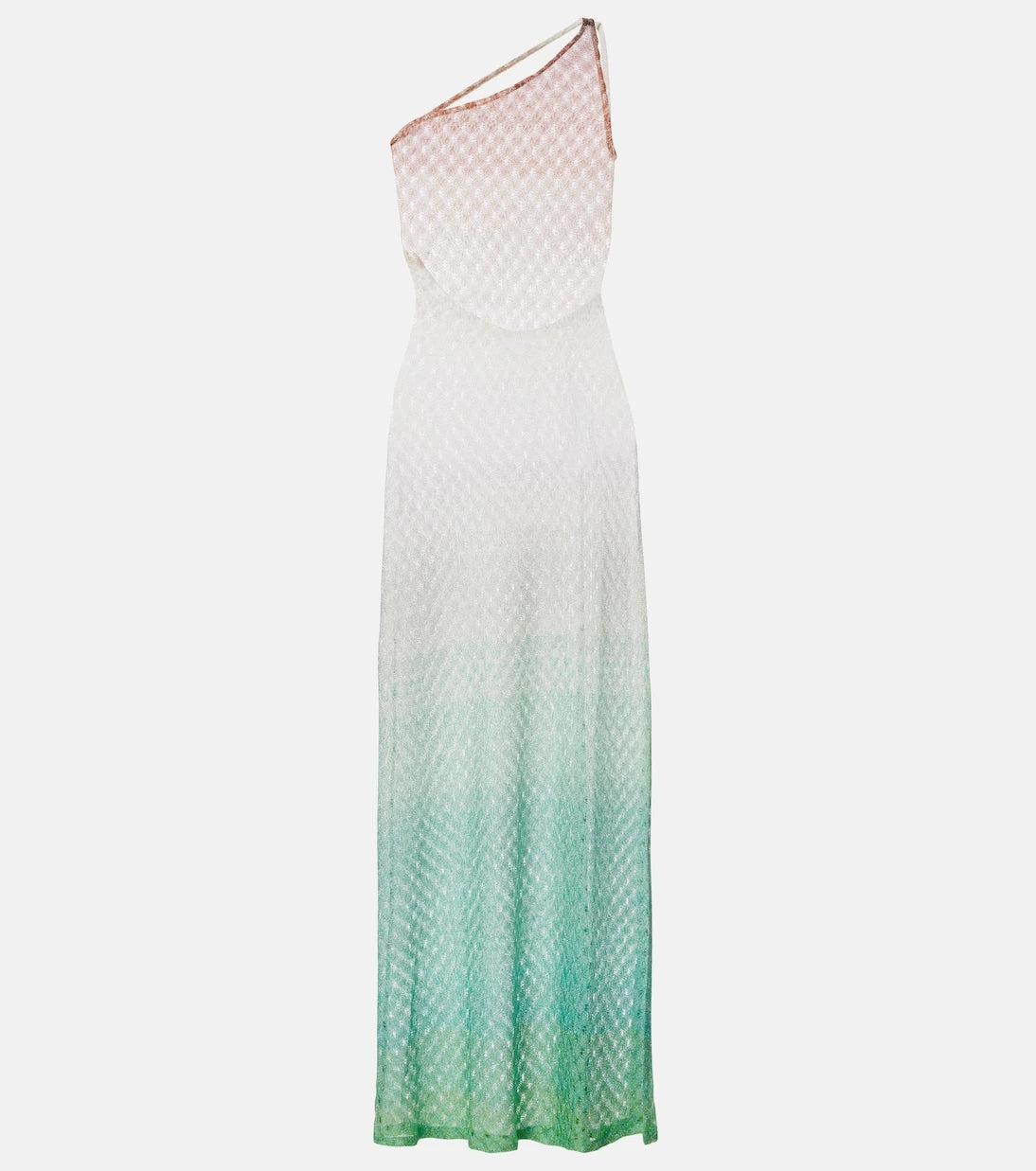 Missoni - Open-knit one-shoulder lamé beach cover-up