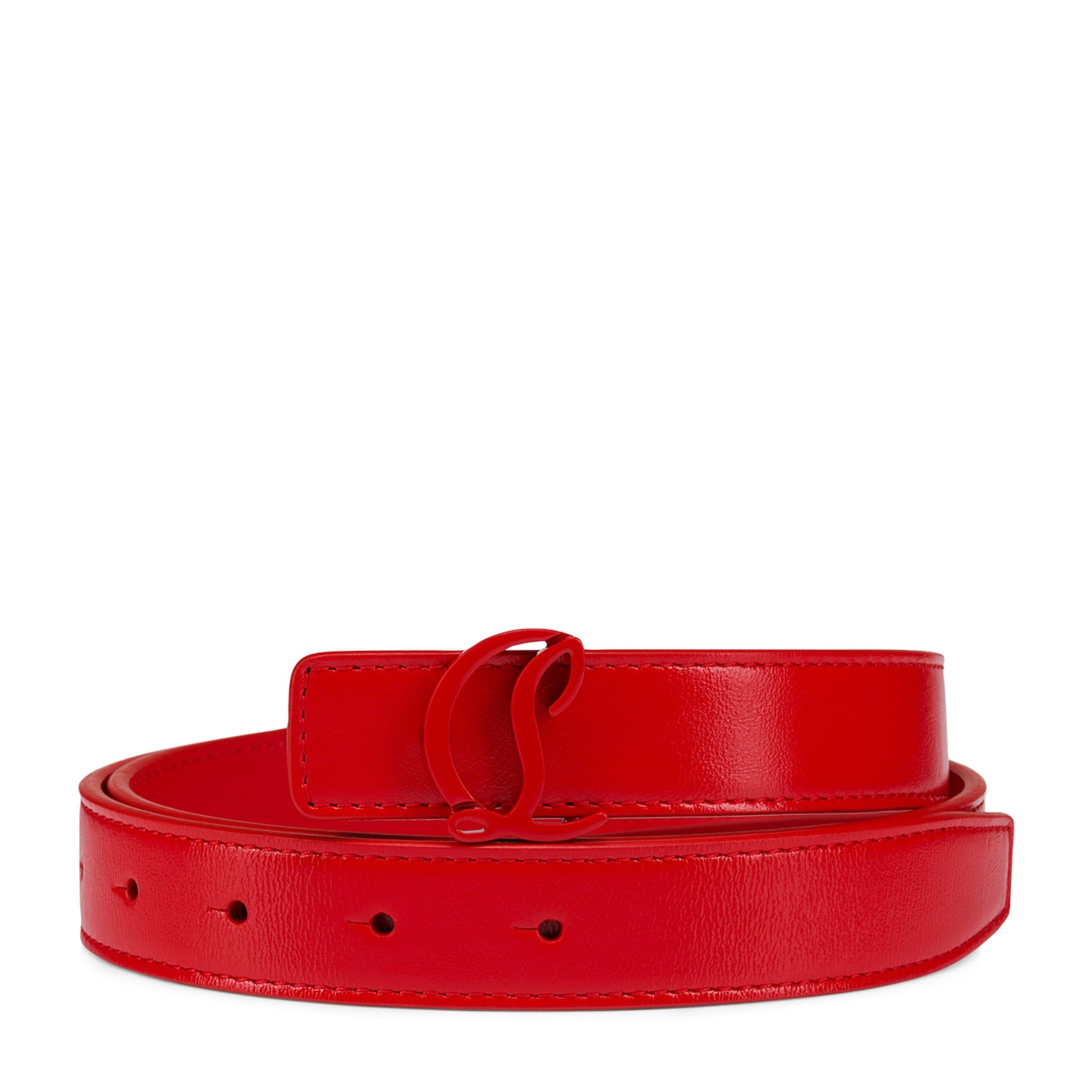 Christian Louboutin Red Loubi54 Leather Reversible Belt