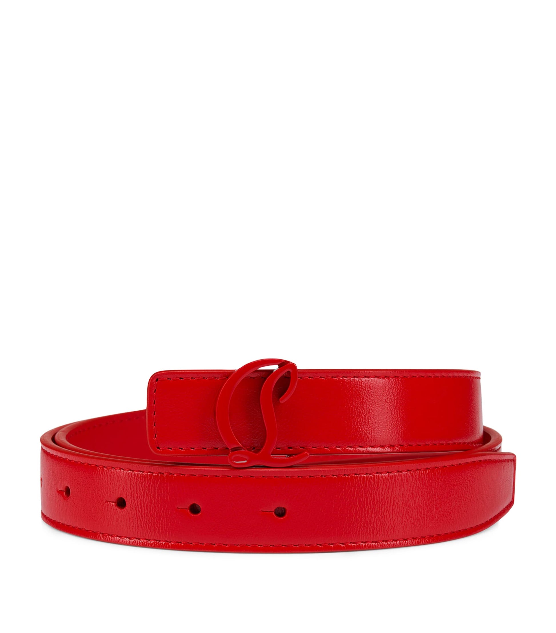 Christian Louboutin Red Loubi54 Leather Reversible Belt