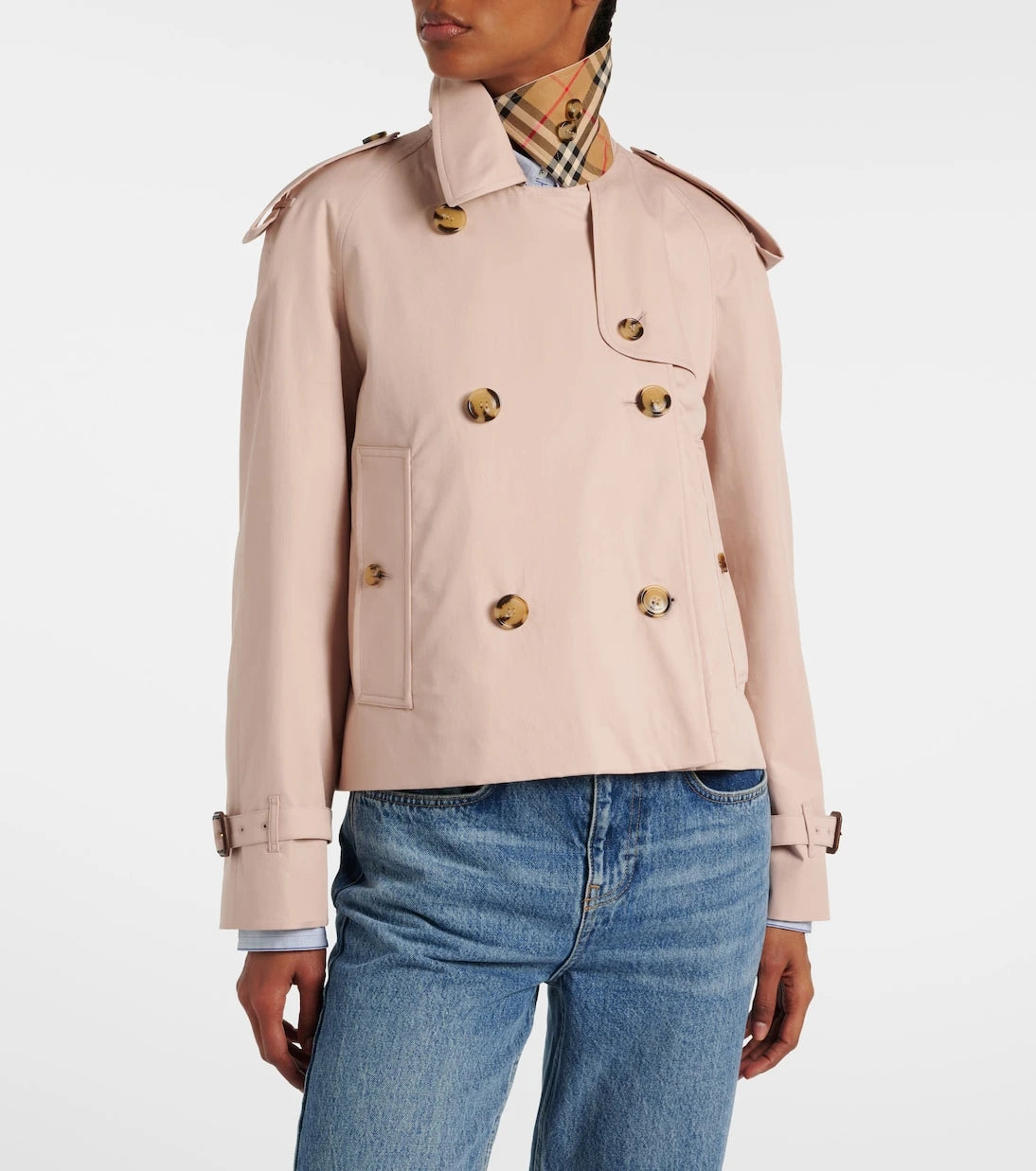Burberry - Cropped cotton gabardine trench coat