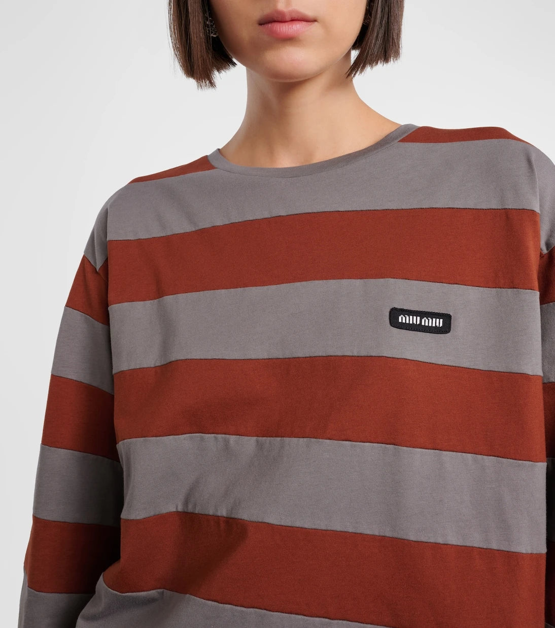 Miu Miu - Striped cotton jersey T-shirt