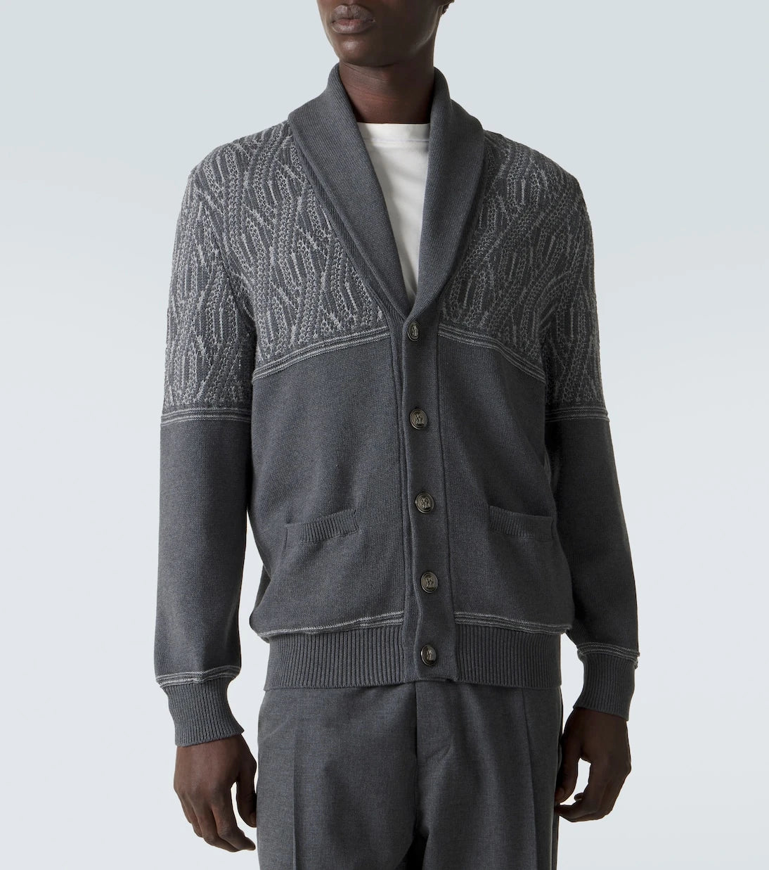 Brunello Cucinelli - Intarsia cotton cardigan