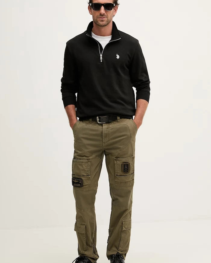 U.S. Polo Assn. Erkek Pamuklu Sweatshirt DHM LB 1/4 ZIP