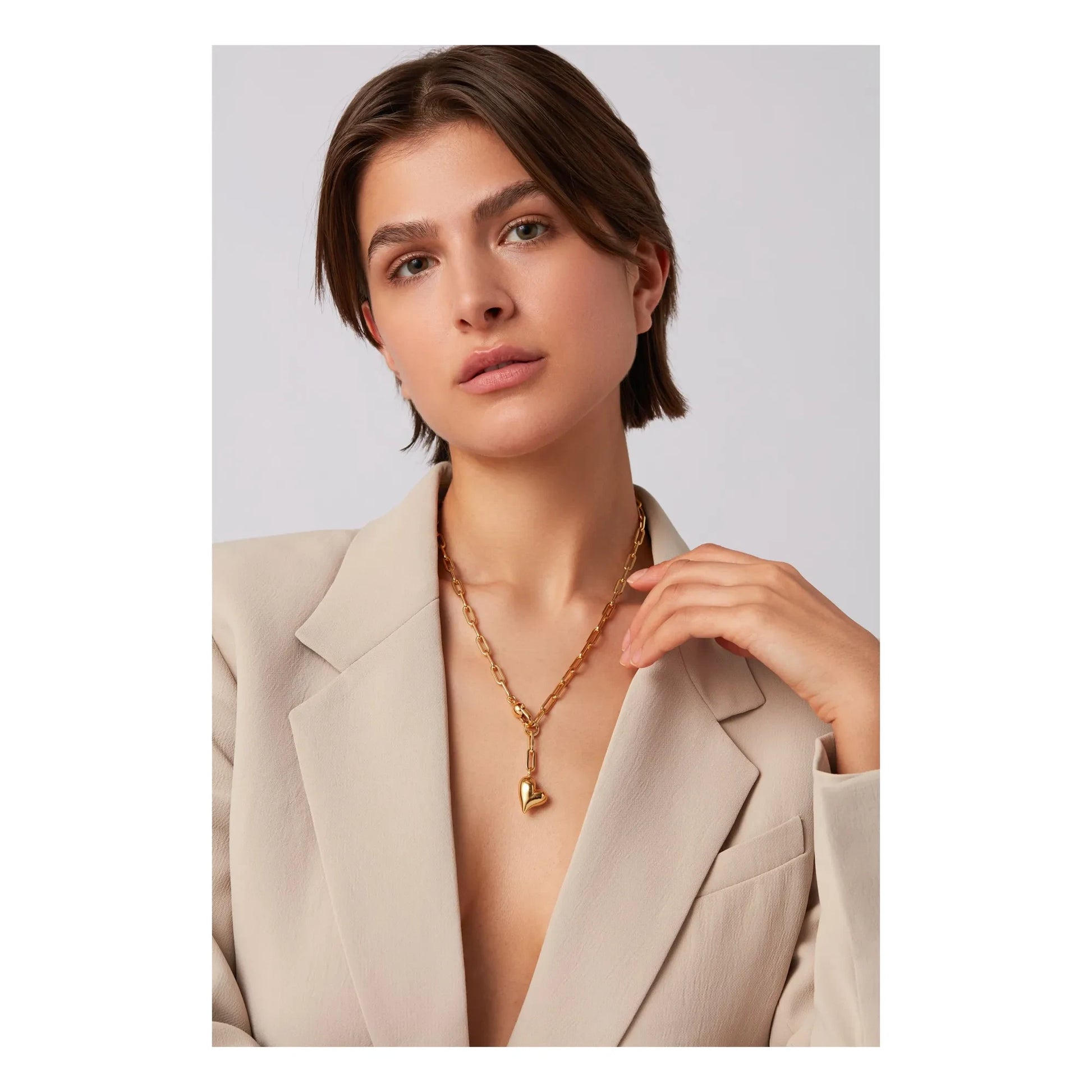 Jenny Bird - Puffy Heart necklace | Gold