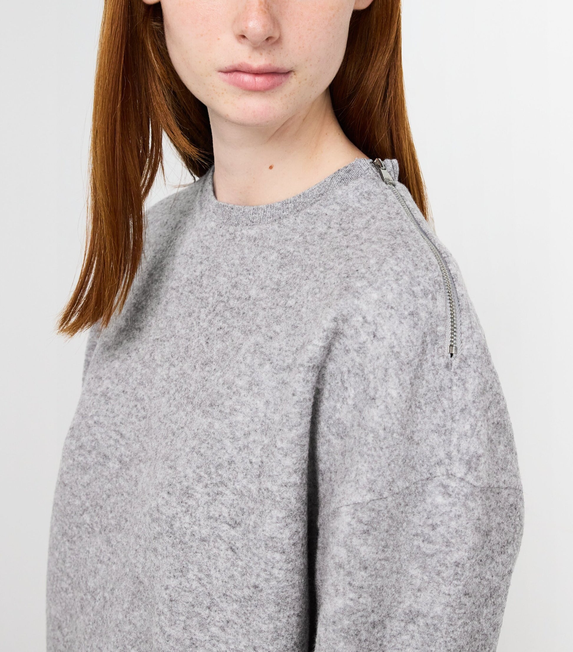 Max Mara Grey Virgin Wool-Blend Mini Dress