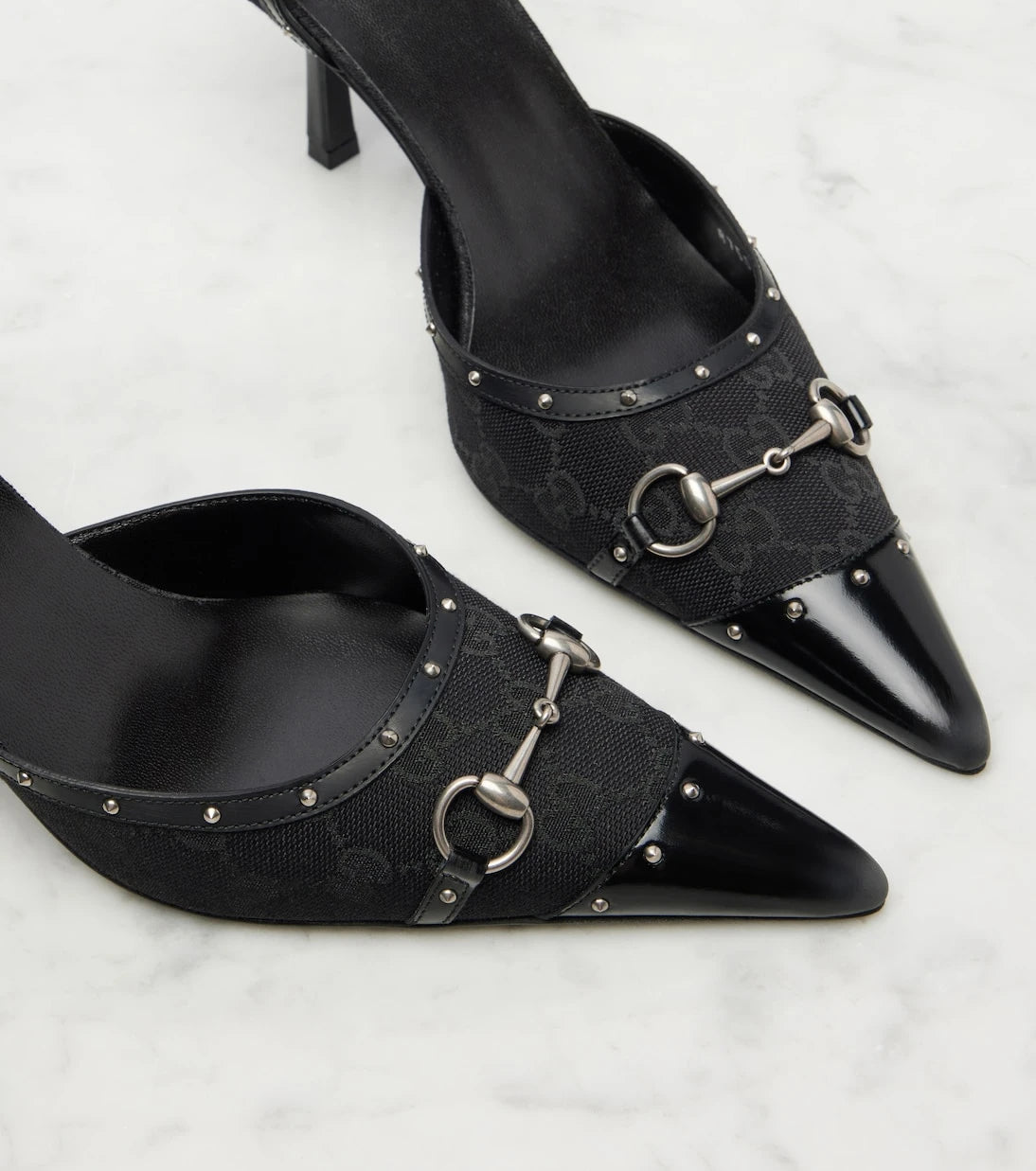 Gucci - Savoy Horsebit GG canvas pumps