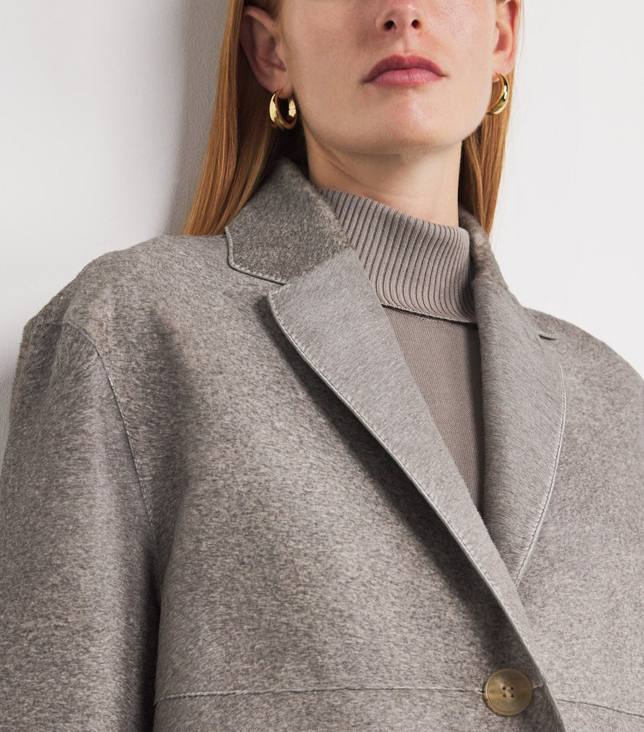 Grey Cowhide Overcoat