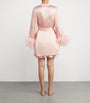 Gilda & Pearl Pink Silk-Ostrich Feather Short Robe
