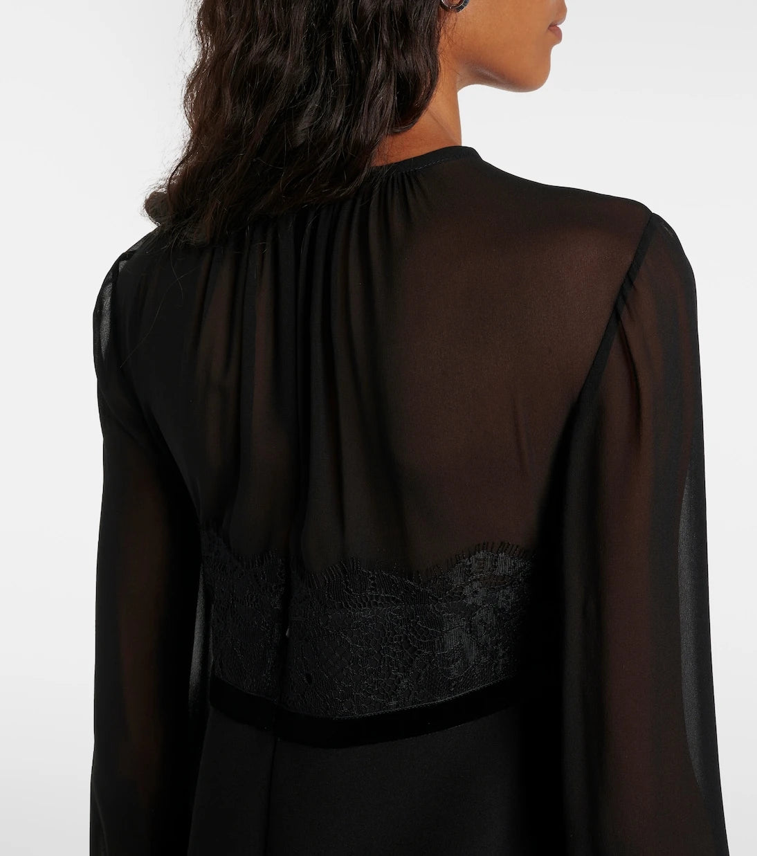 Max Mara - Jader sablé and silk georgette minidress