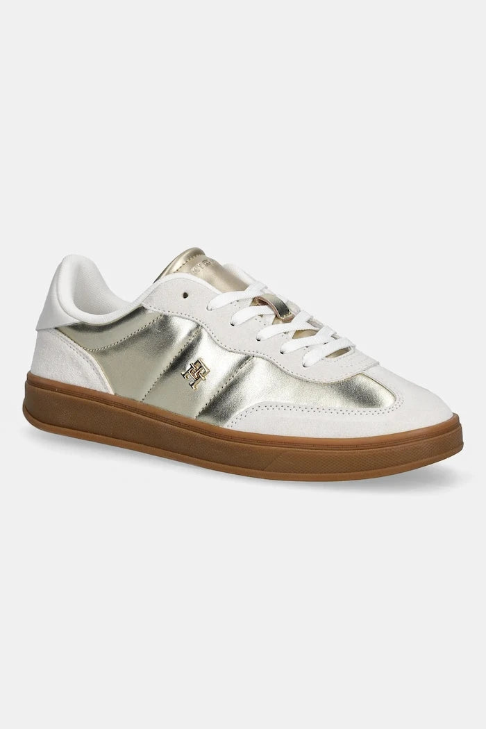 Кожени маратонки Tommy Hilfiger MU JACKIE METALLIC