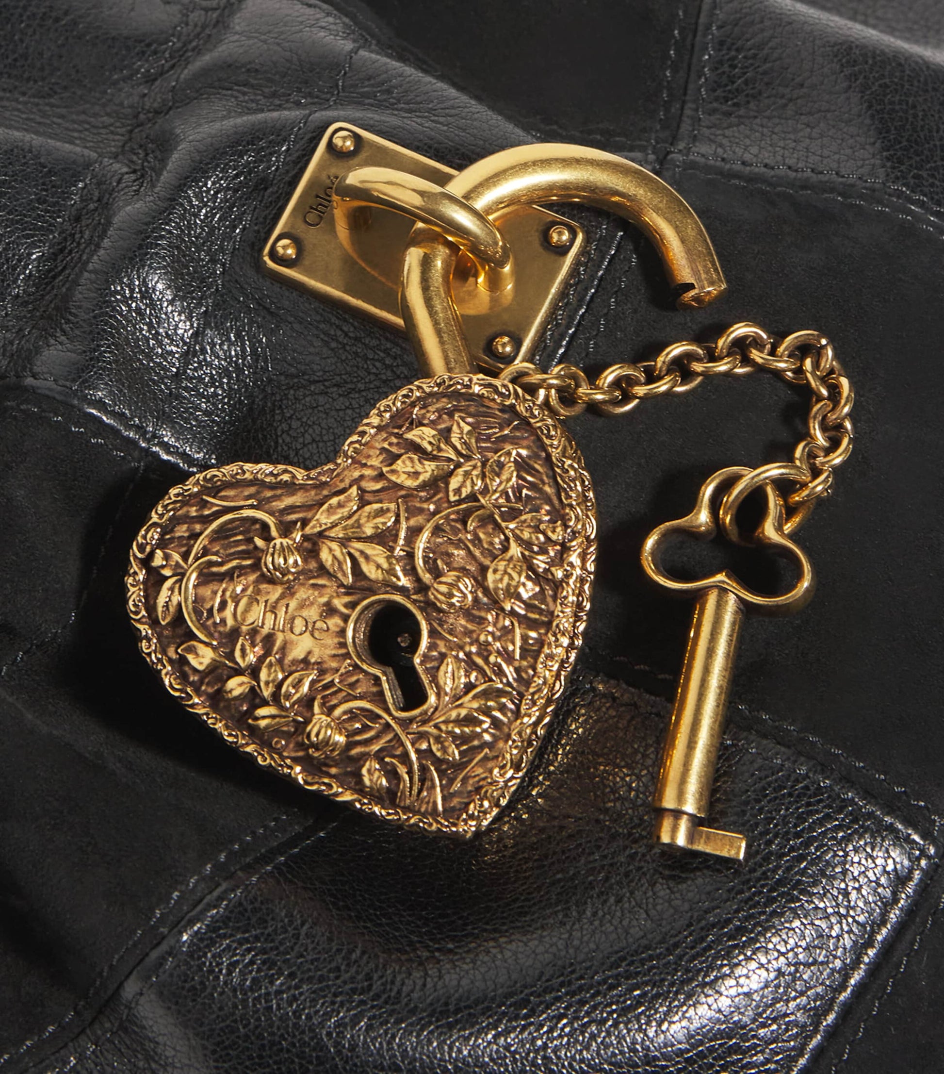 Chloé Black Patchwork-Leather Charms Cross-Body Bag