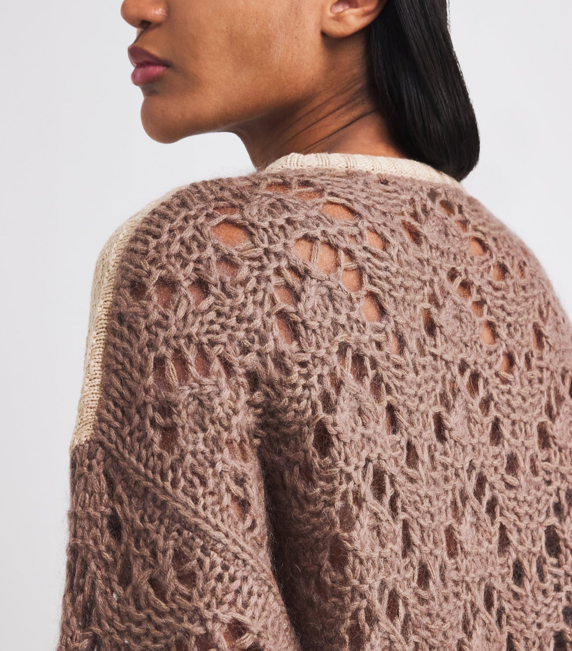 Fabiana Filippi Beige Cable-Knit Sweater