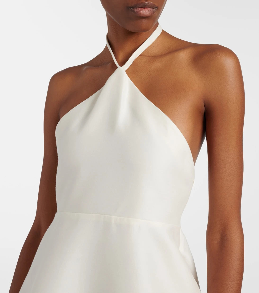 Balenciaga - Halterneck peplum wool and silk minidress