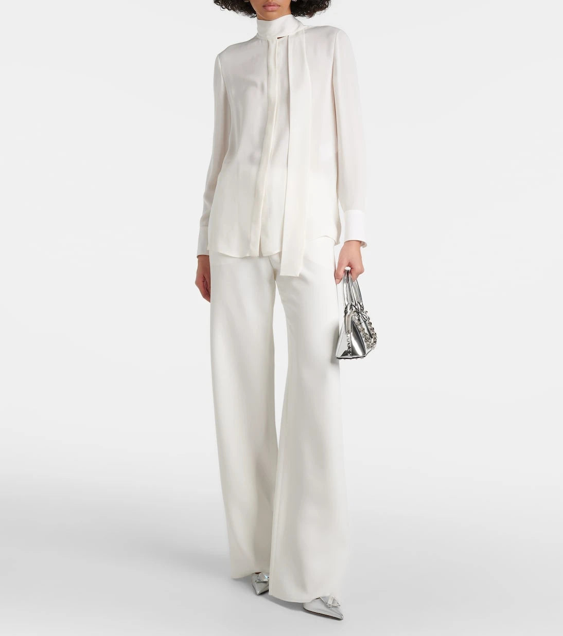 Valentino - Bow-tie neck silk georgette blouse