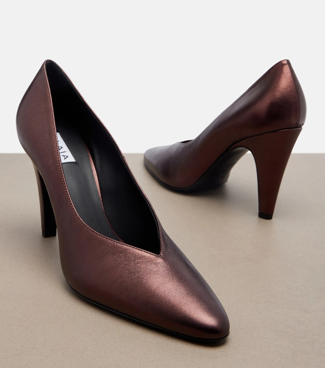 Alaïa - Metallic leather pumps
