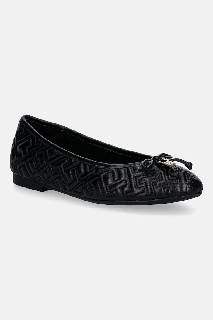 Tommy Hilfiger TH QUILTED BALLERINA Deri Balerinler