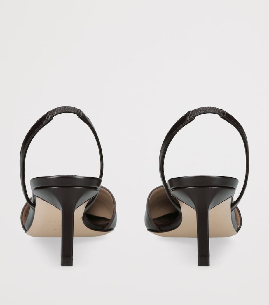 Brown Leather Eva Slingback Pumps 55