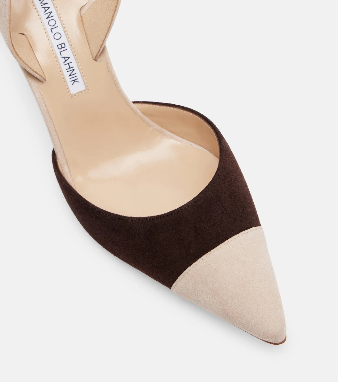 Manolo Blahnik - Capsli 70 süet arkası açık topuklu ayakkabı