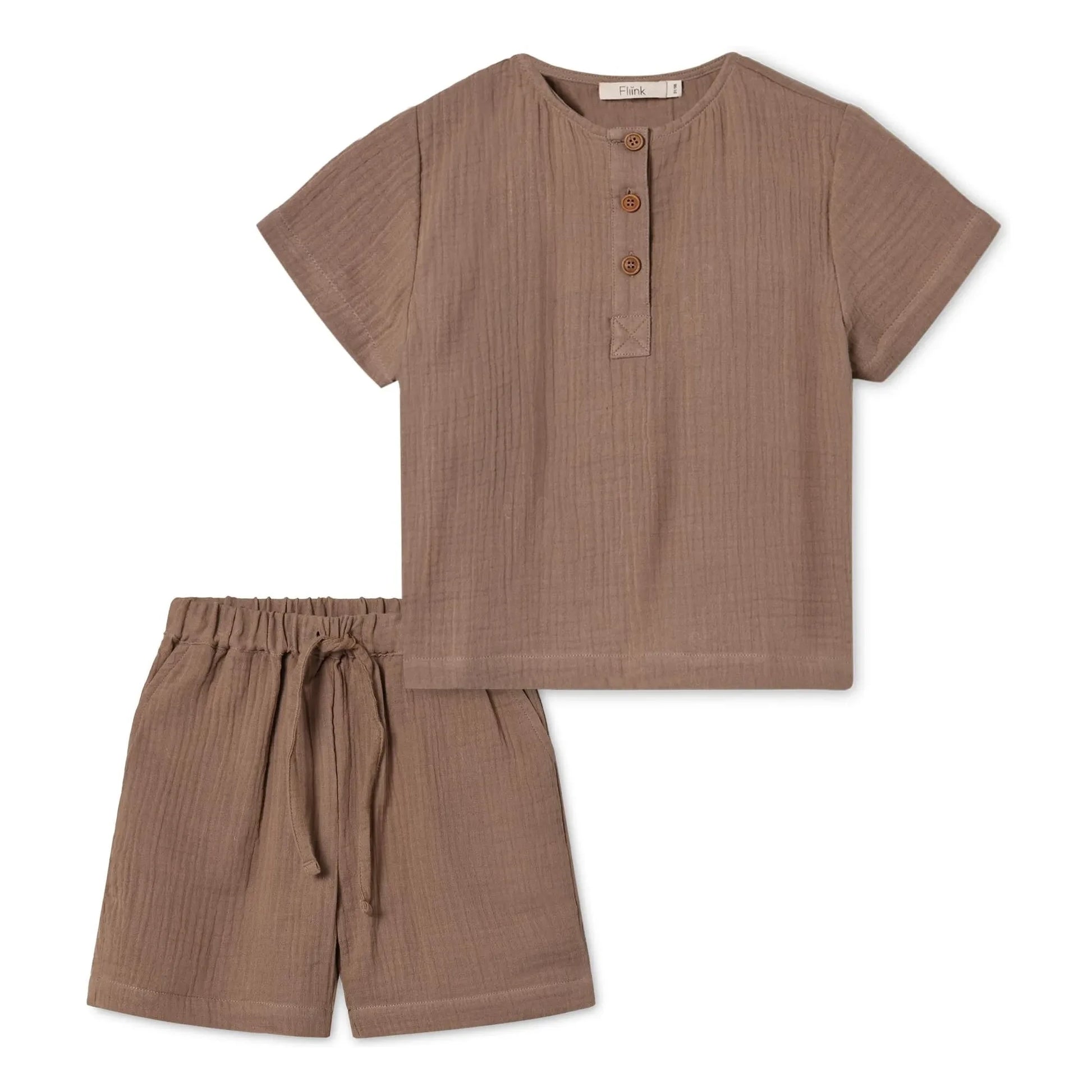 Fliink - Blouse and Short Cha Cha set | Brown