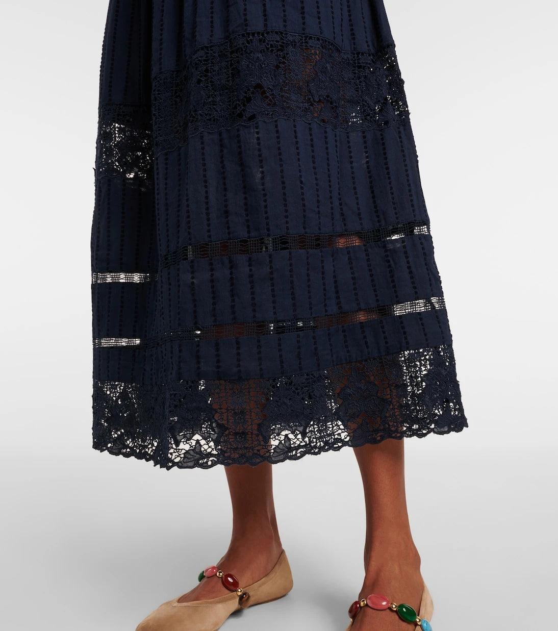 Ulla Johnson - Amelie lace and cotton midi dress