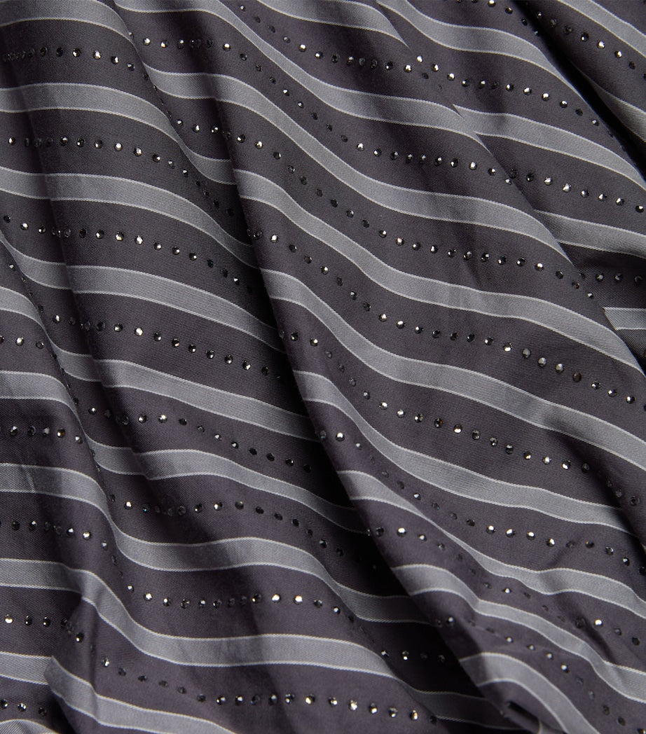 Embellished Stripe Mini Skirt GREY