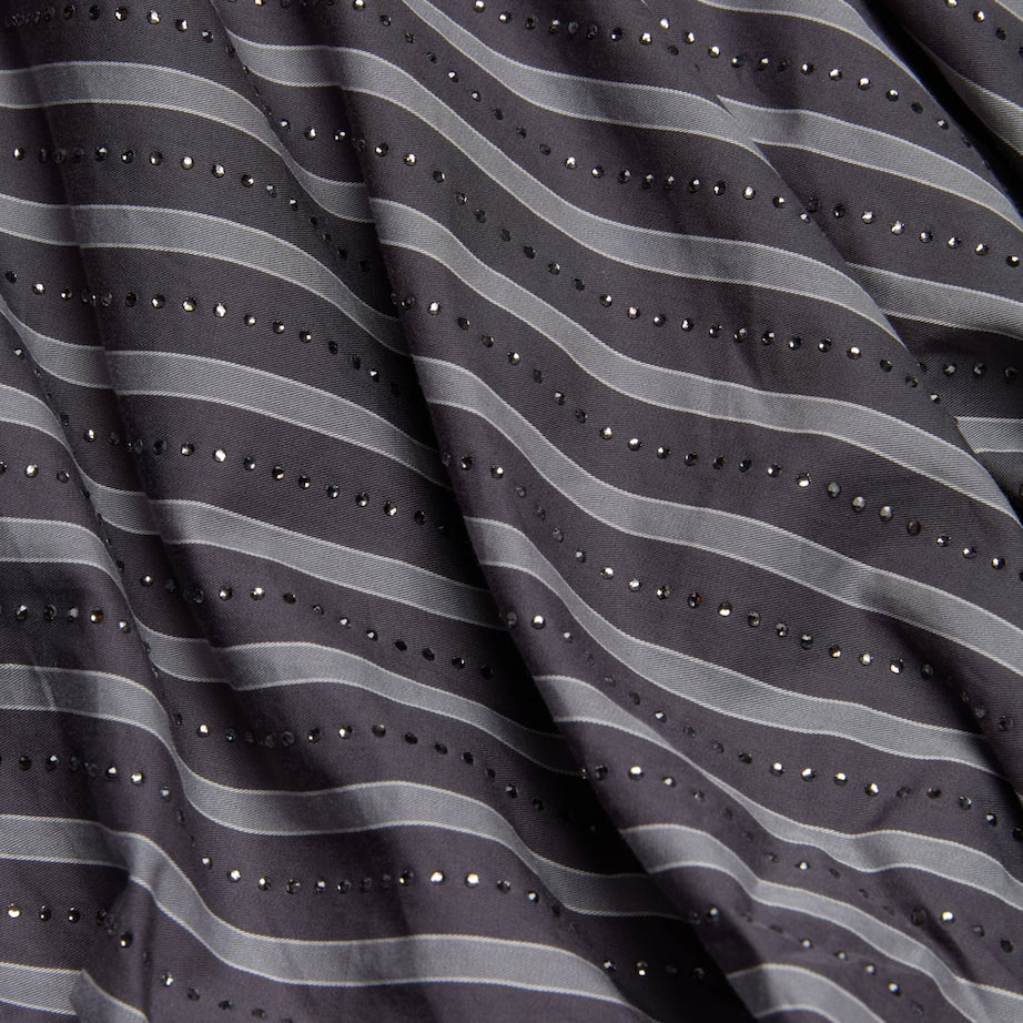 Embellished Stripe Mini Skirt GREY