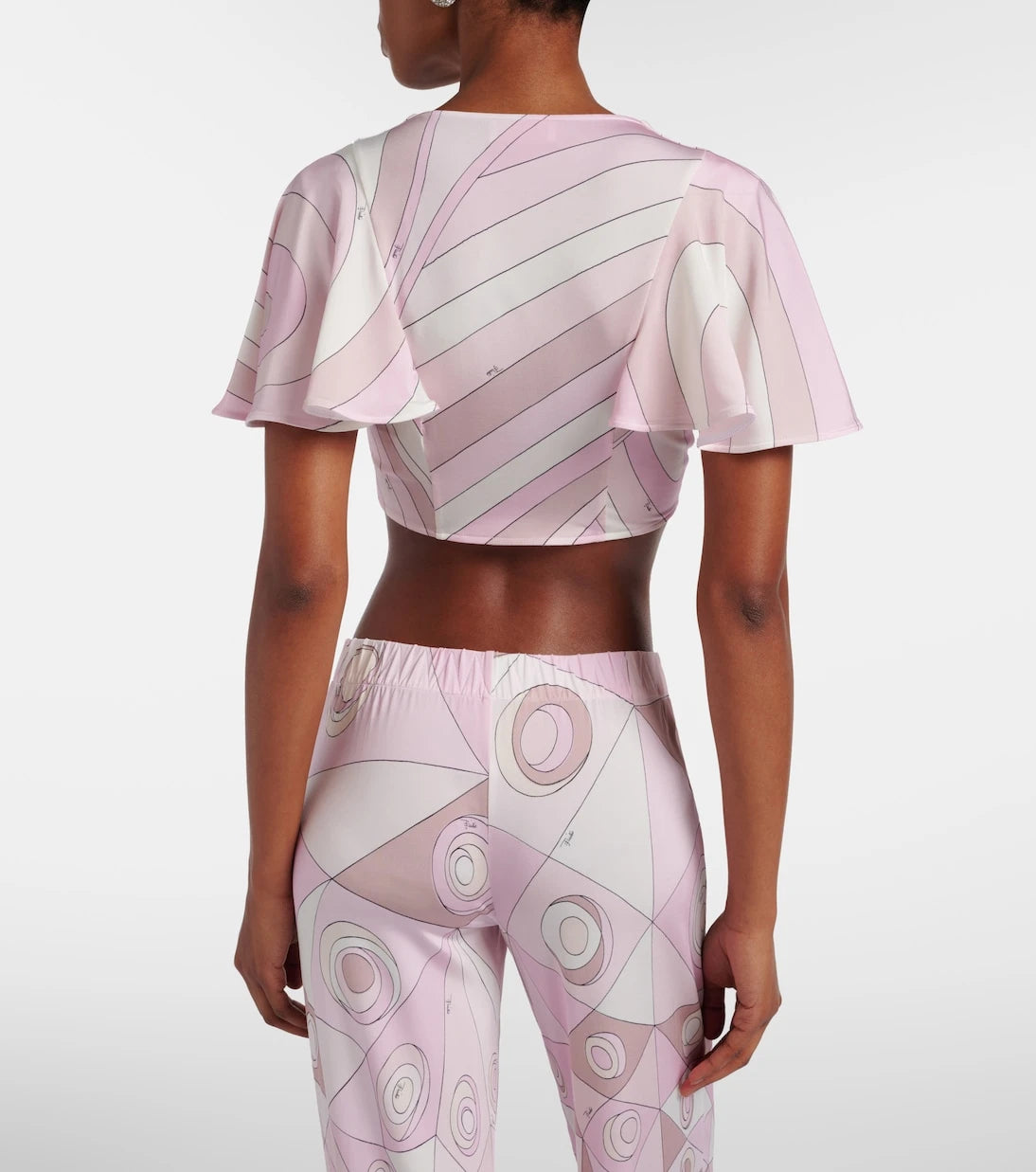 Pucci - Iride satin jersey crop top