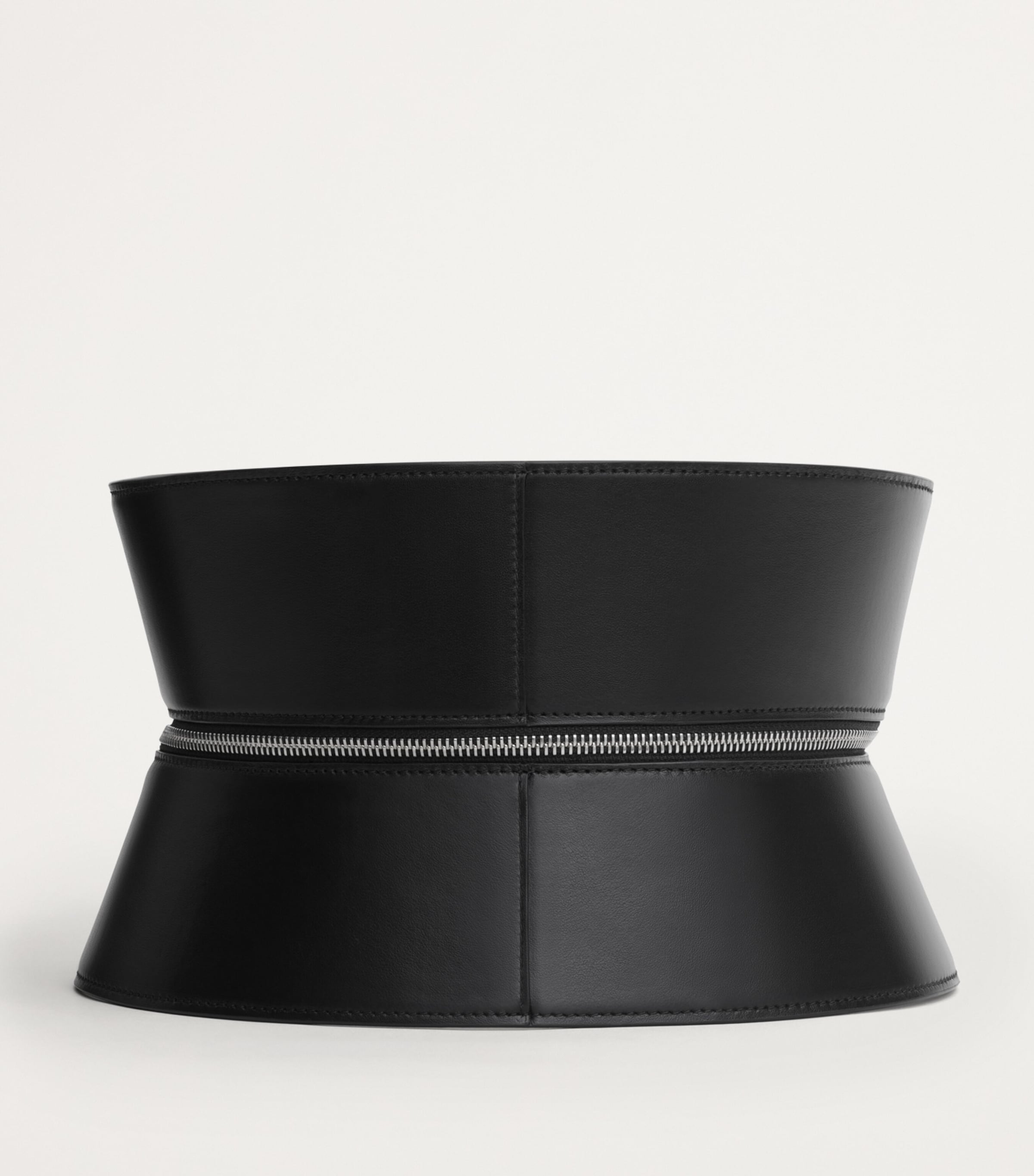 Black Spiral-Zip Corset Belt