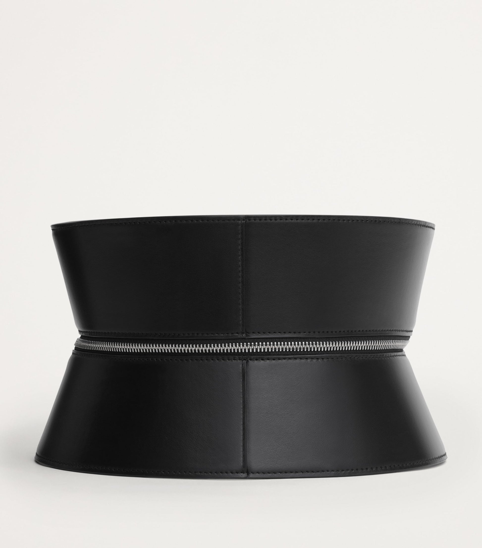 Black Spiral-Zip Corset Belt