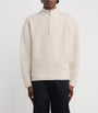 Ivory Wool-Blend Half-Zip Sweater