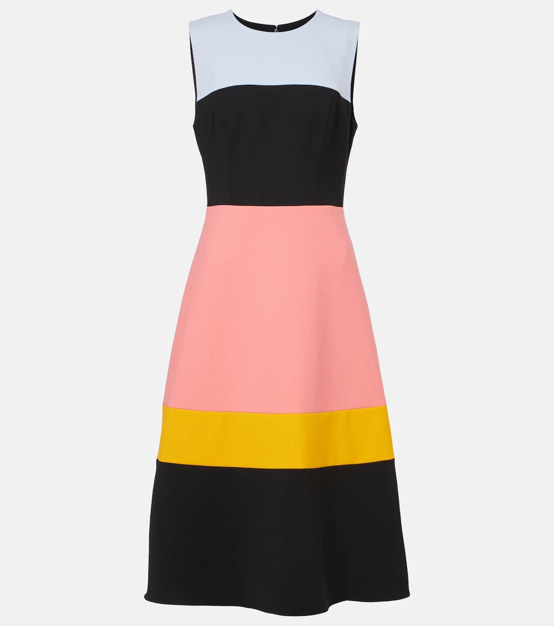 Carolina Herrera - Colorblocked wool-blend midi dress