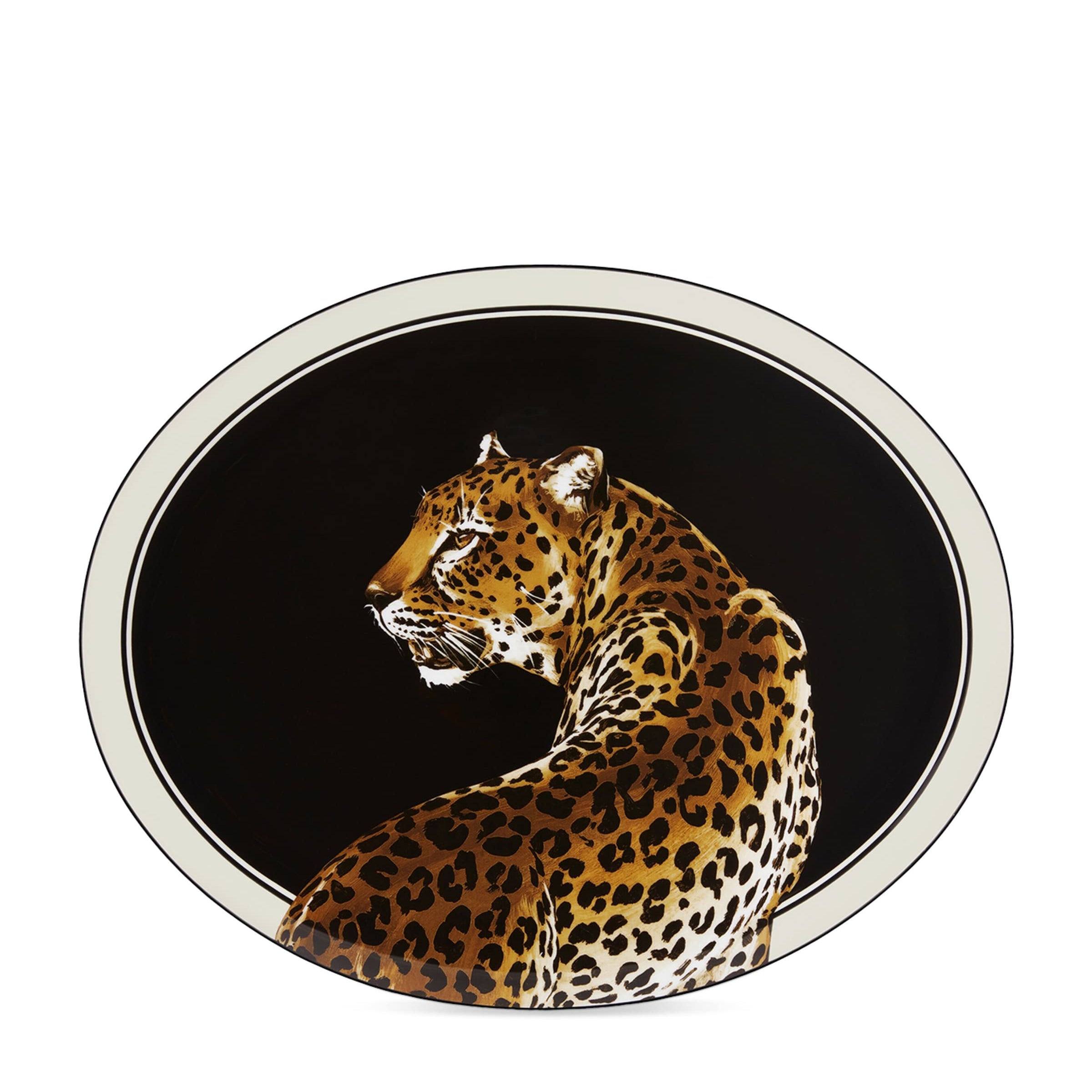 Dolce & Gabbana Casa Porcelain Leopard Oval Serving Plate (45.5cm)