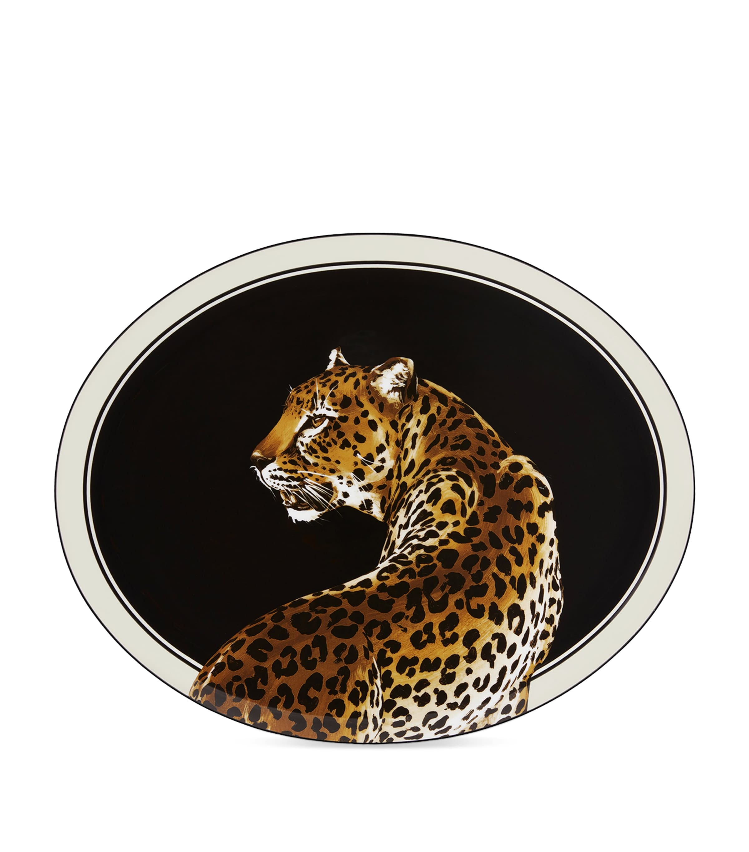 Dolce & Gabbana Casa Porcelain Leopard Oval Serving Plate (45.5cm)
