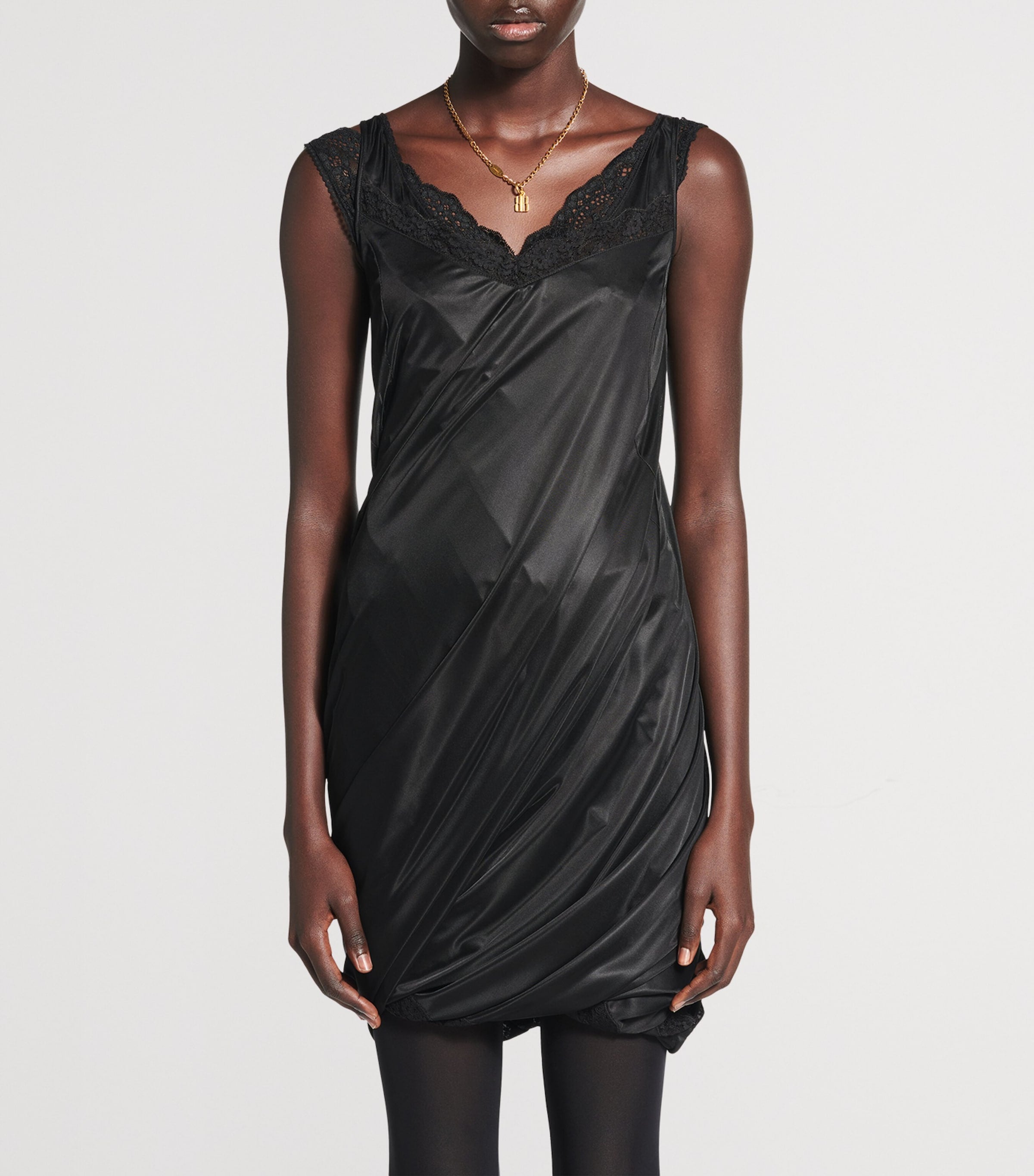 Twisted Mini Slip Dress