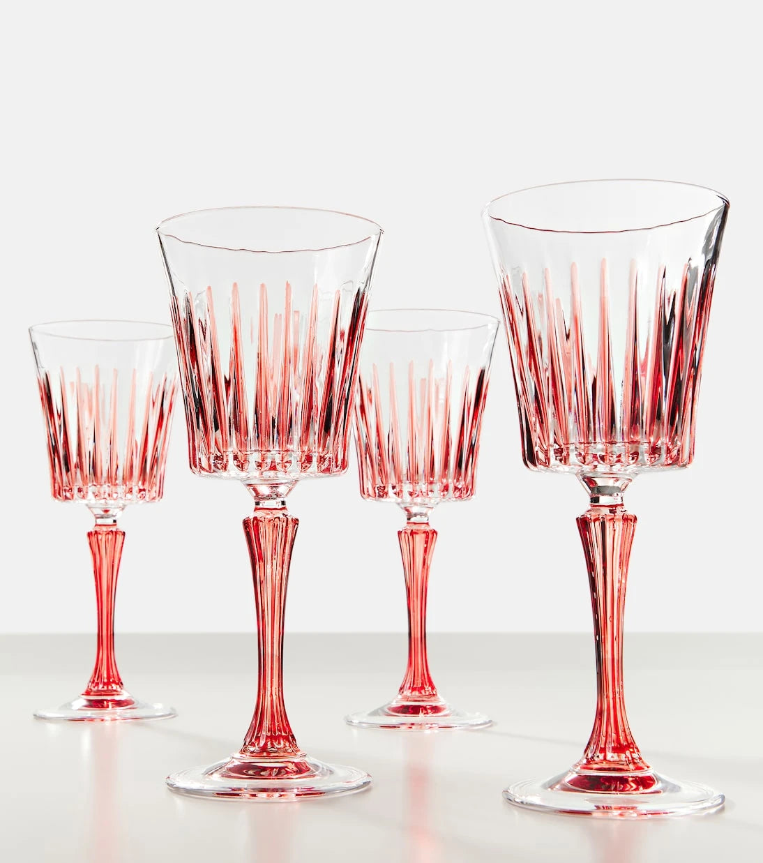 Les-Ottomans - Set of 4 striped crystal wine glasses