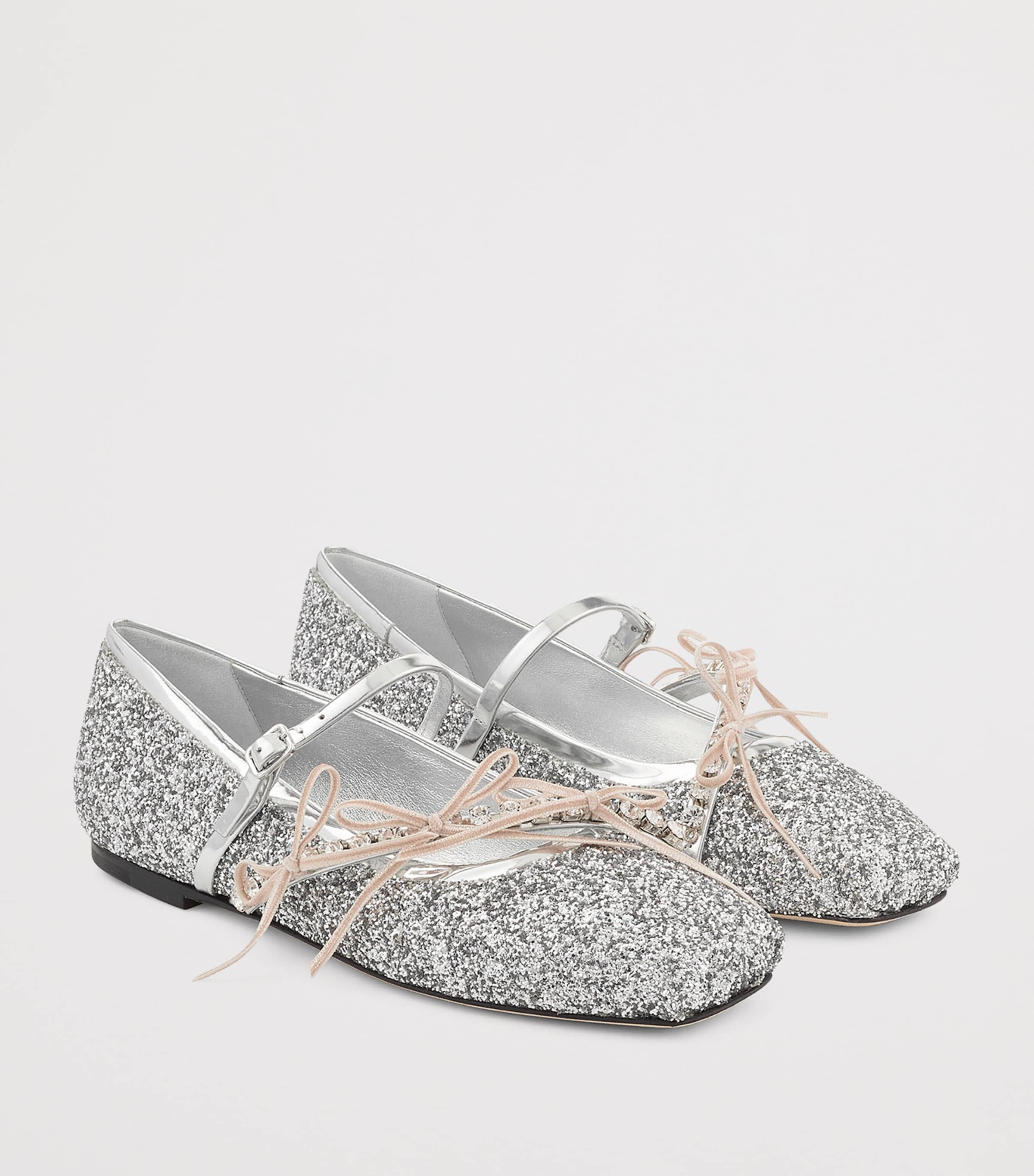 Silver Loli Glitter Ballerina Flats