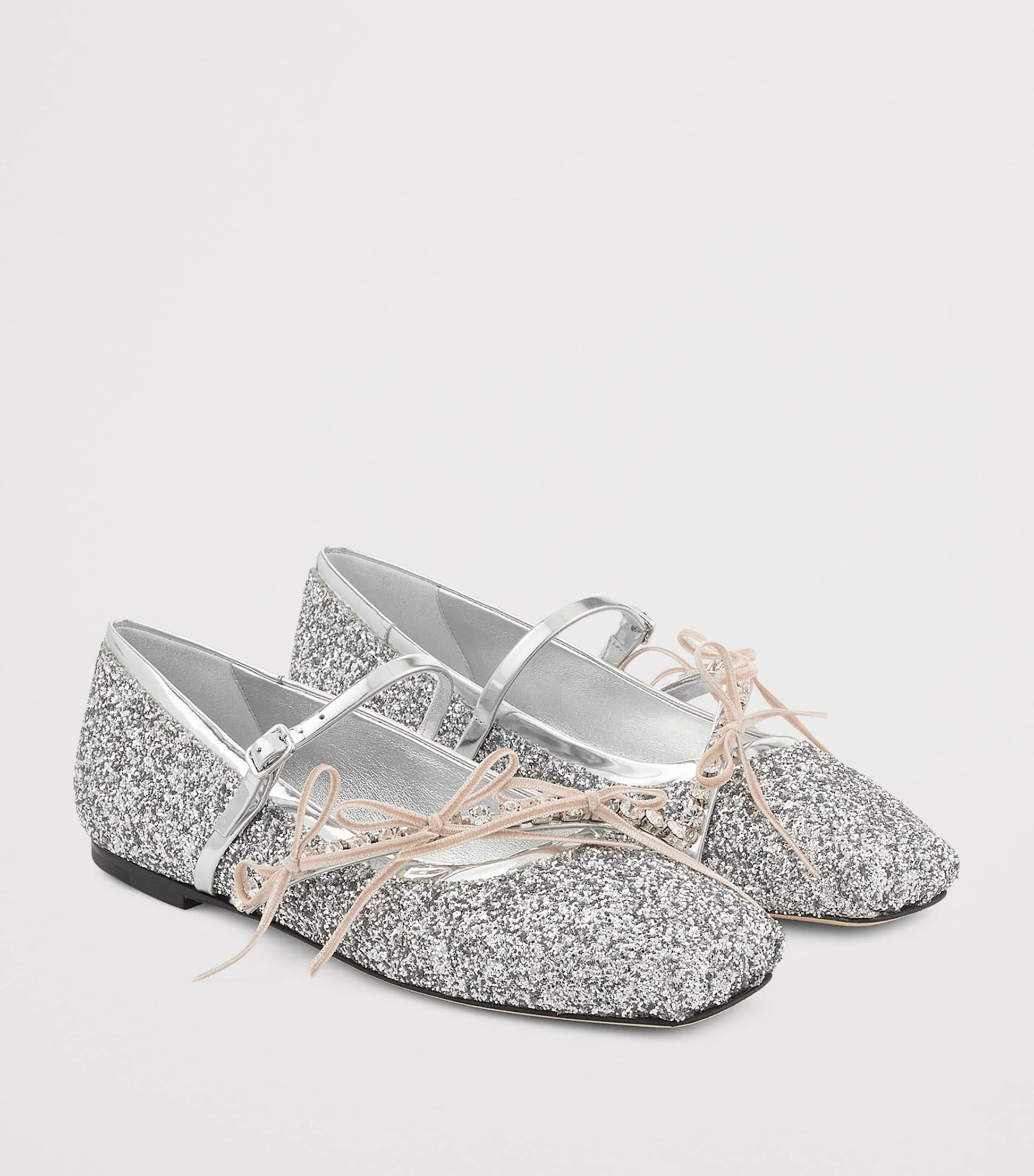 Silver Loli Glitter Ballerina Flats