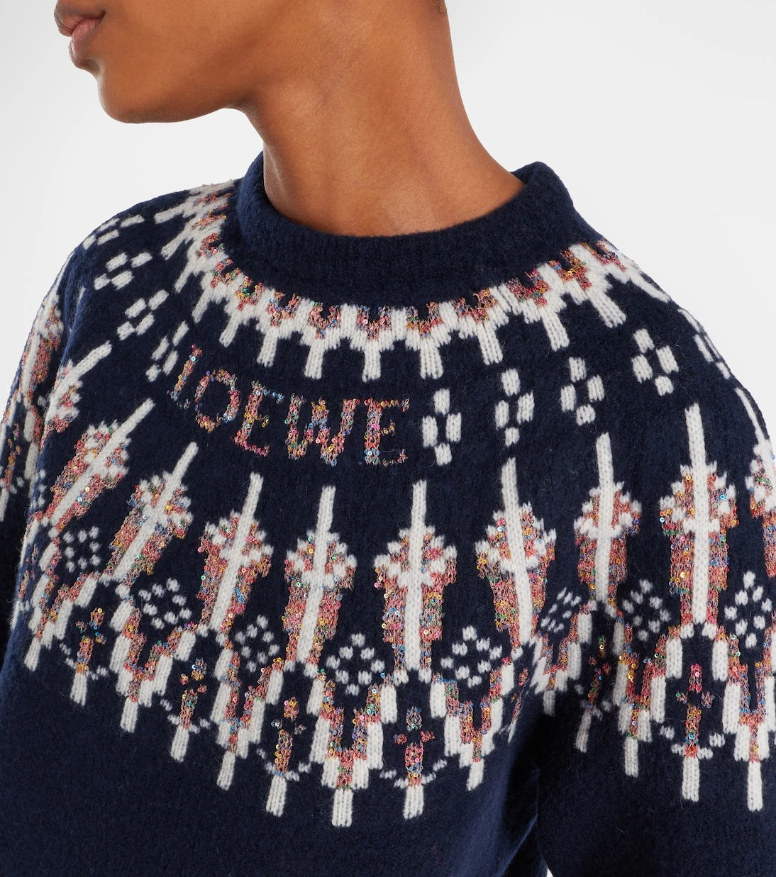 Loewe - Fair Isle sequined wool-blend sweater