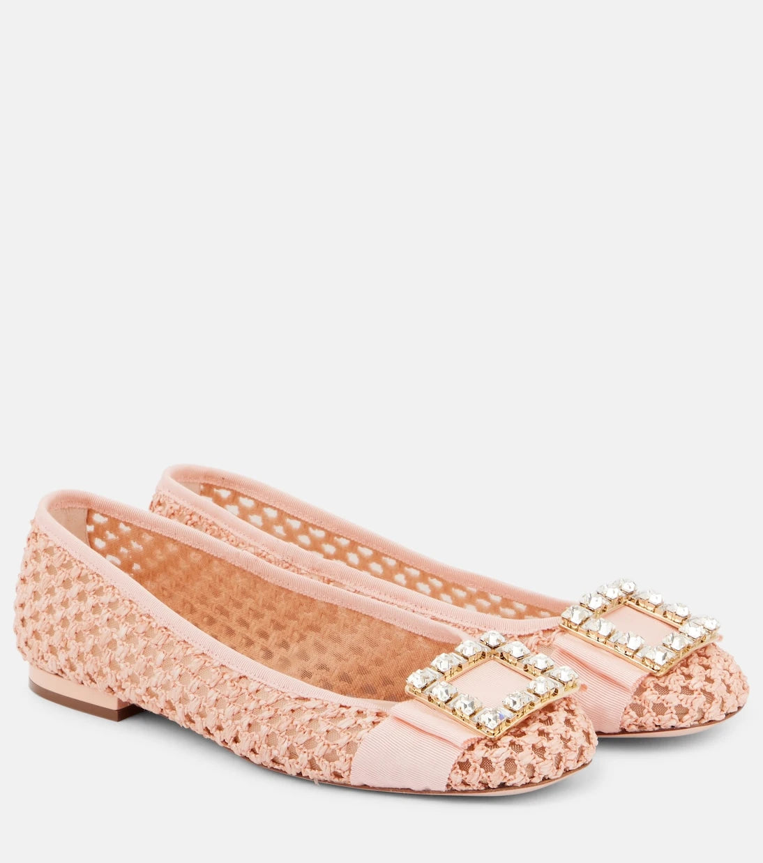 Roger Vivier - Tres Vivier embellished raffia ballet flats