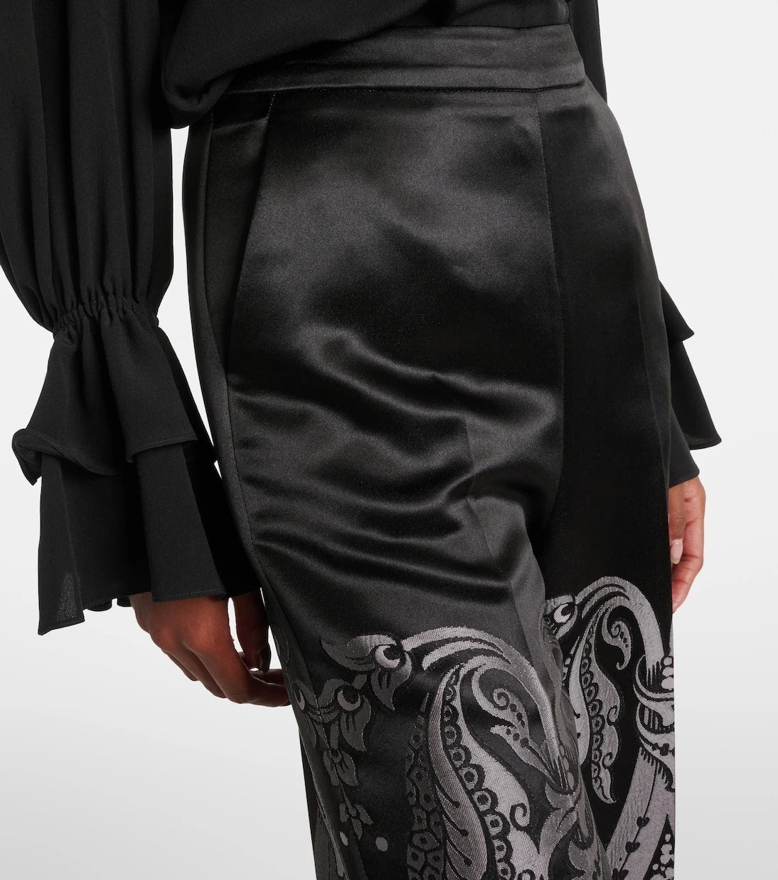 Etro - Printed silk-blend wide-leg pants