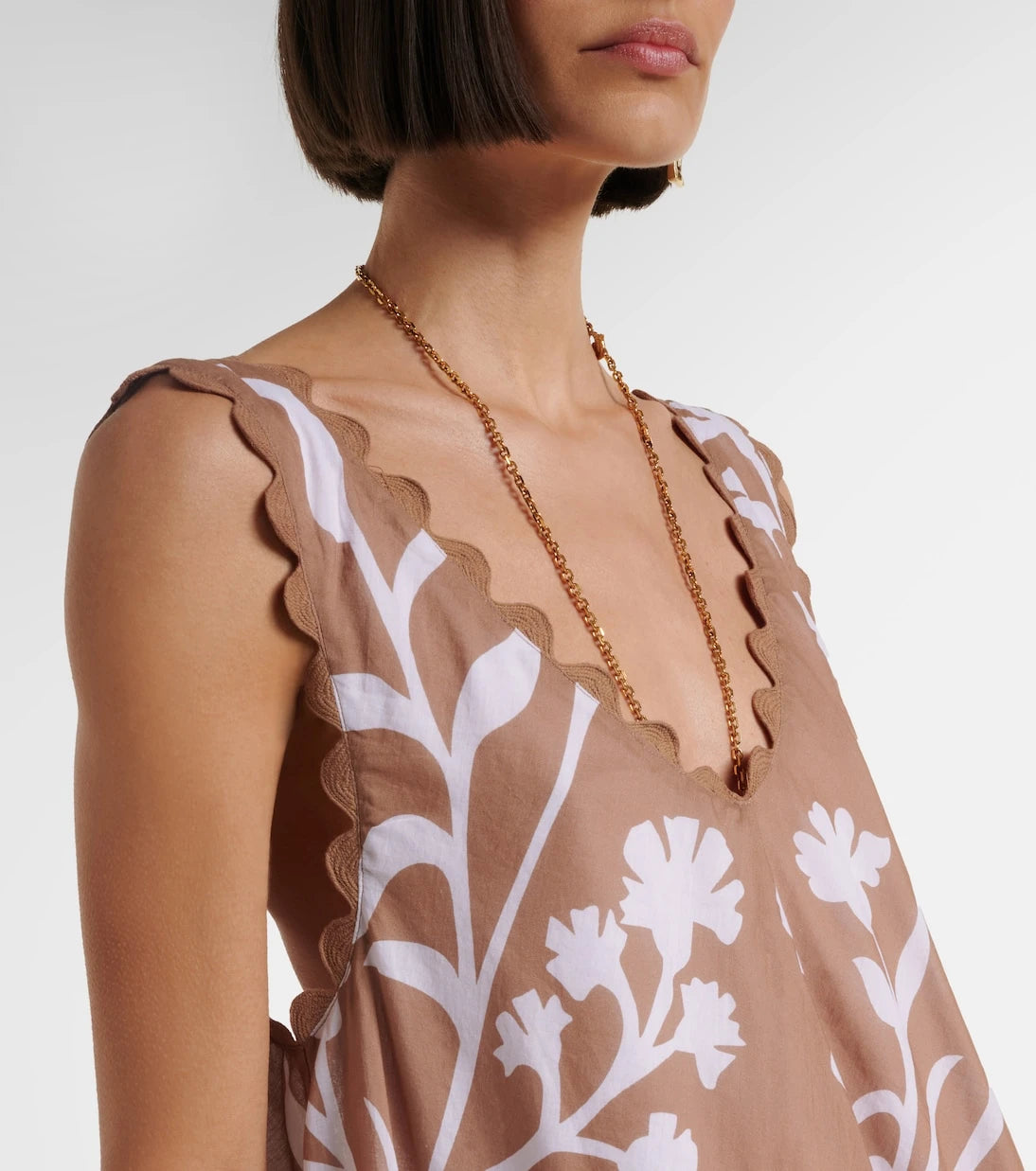 Juliet Dunn - Floral scalloped cotton minidress