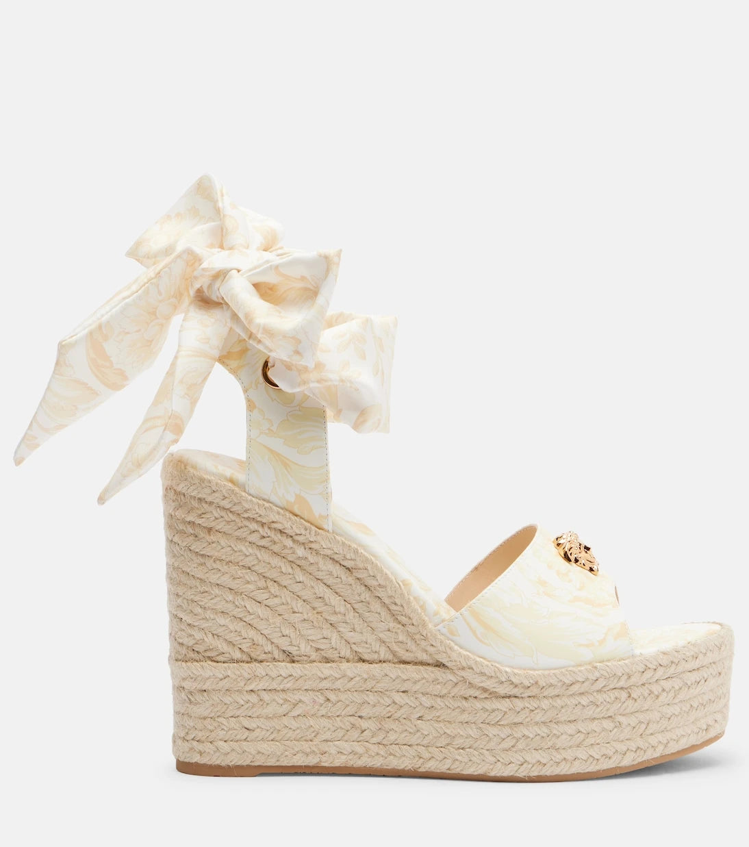 Versace - 120 leather platform espadrille wedges